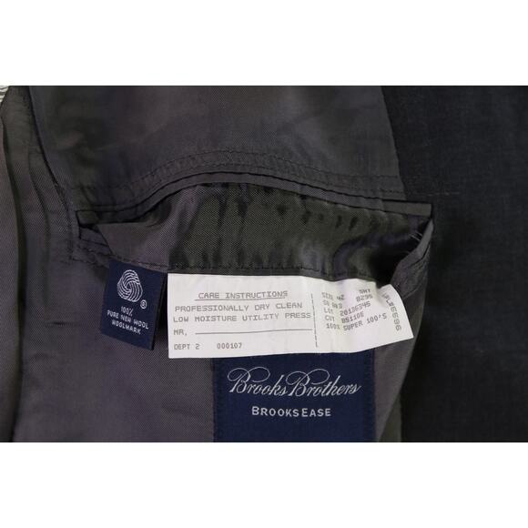 Brooks Brothers Solid Charcoal Gray Super 100's Wool Blazer Jacket 42S - Picture 8 of 8